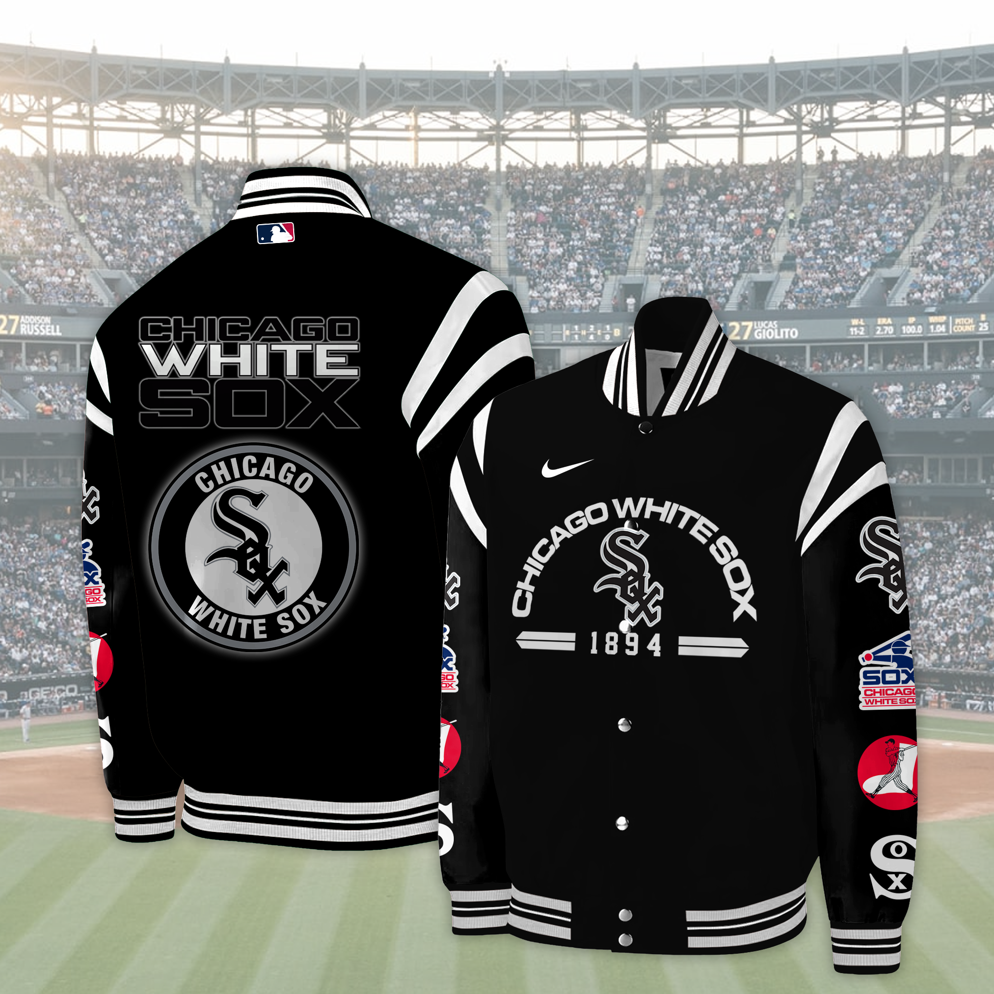 Personalized CHICAGO WHITE SOX MLB Baseball Bomber Jacket