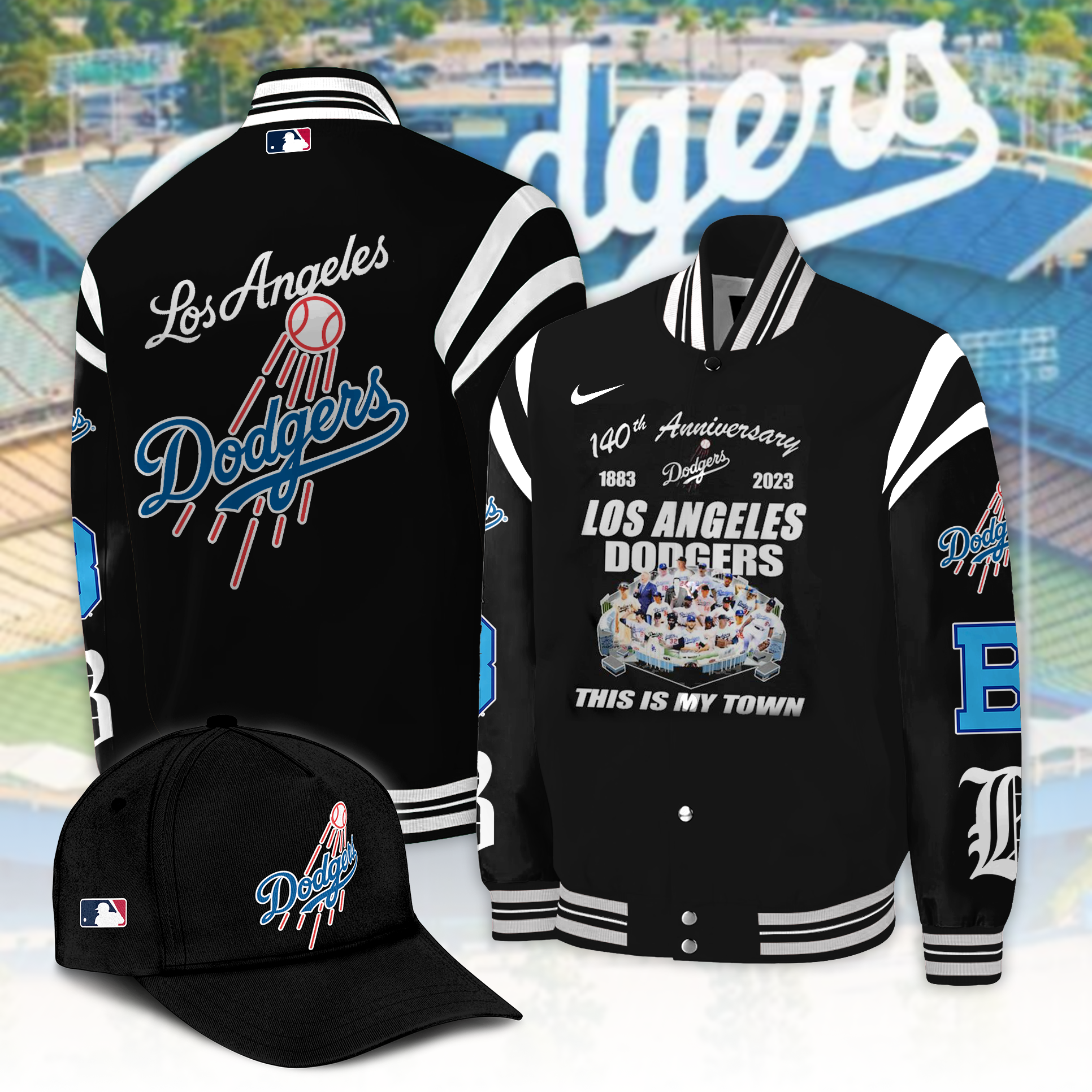 Los Angeles Dodgers Collection Bomber Jacket, Jogger, Cap - BTF Store