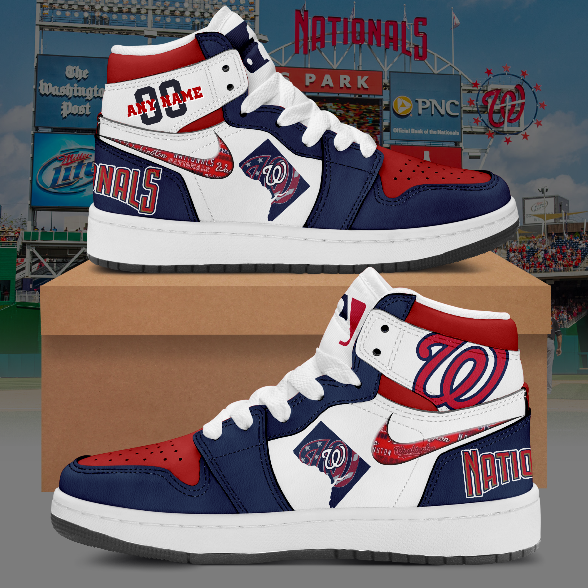 Washington Commanders City Air Jordan Hightop Custom Name & Number