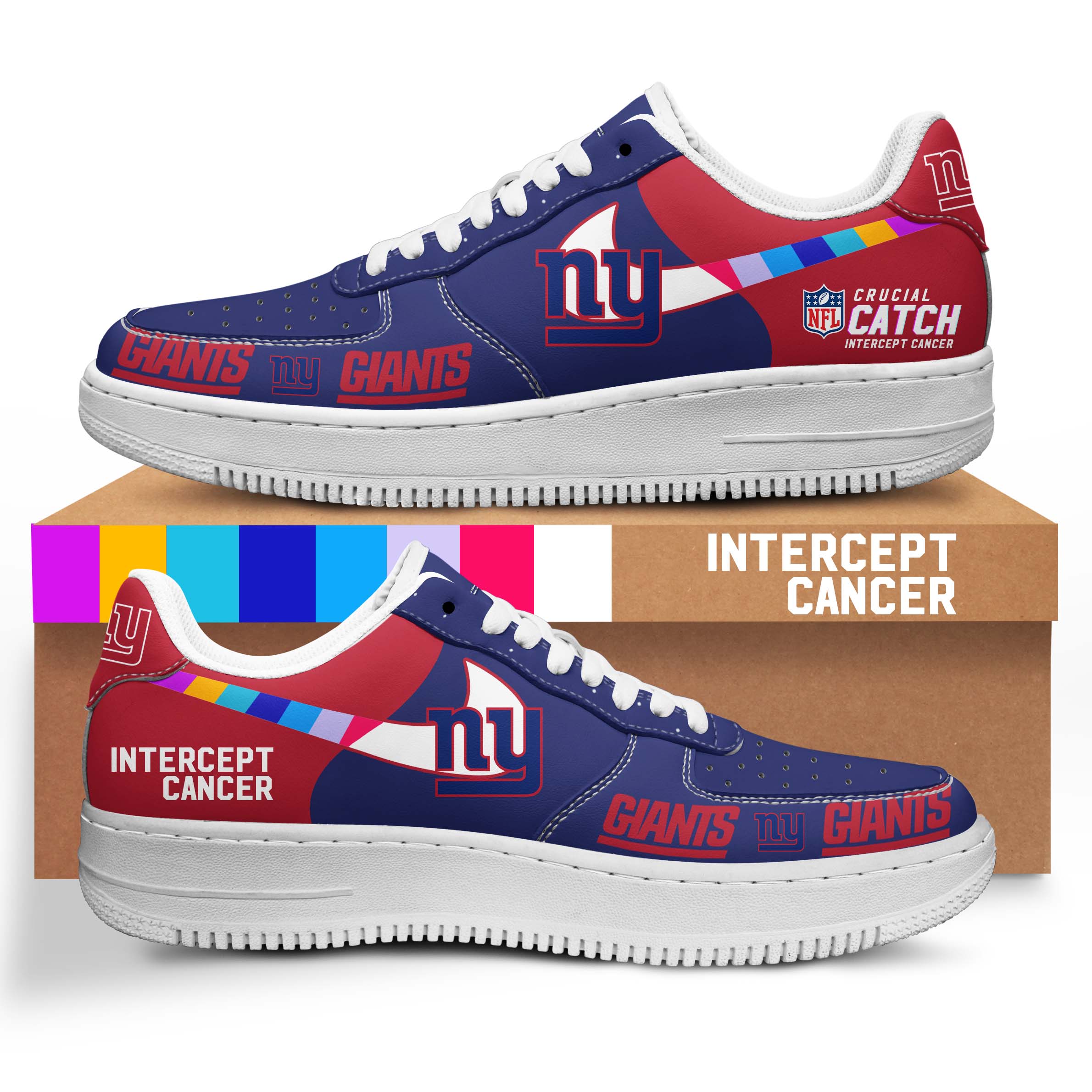 New York Giants Intercept Cancer Nike Air Low Sneaker - BTF Store