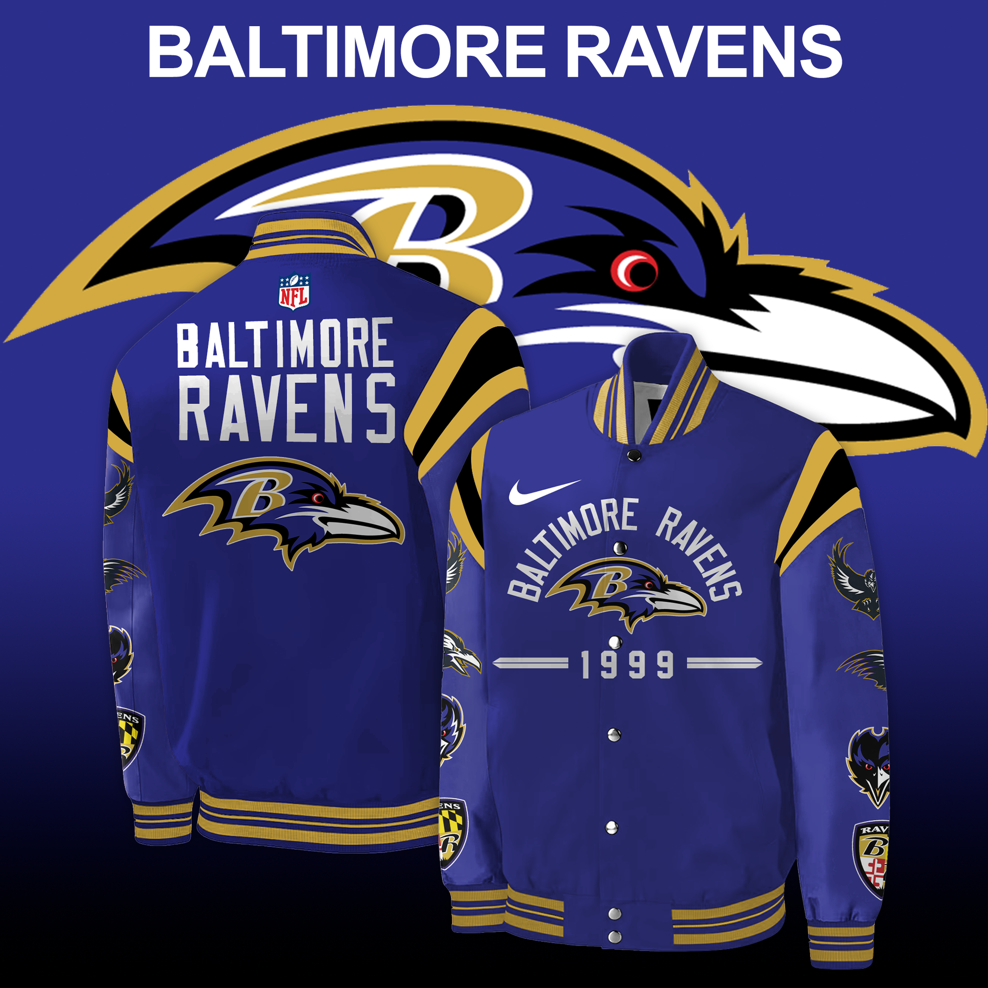 Baltimore Ravens Collection Hoodie/Sweatshirt/Tshirt/Polo/Jersey/Hawaii  Shirt - BTF Store