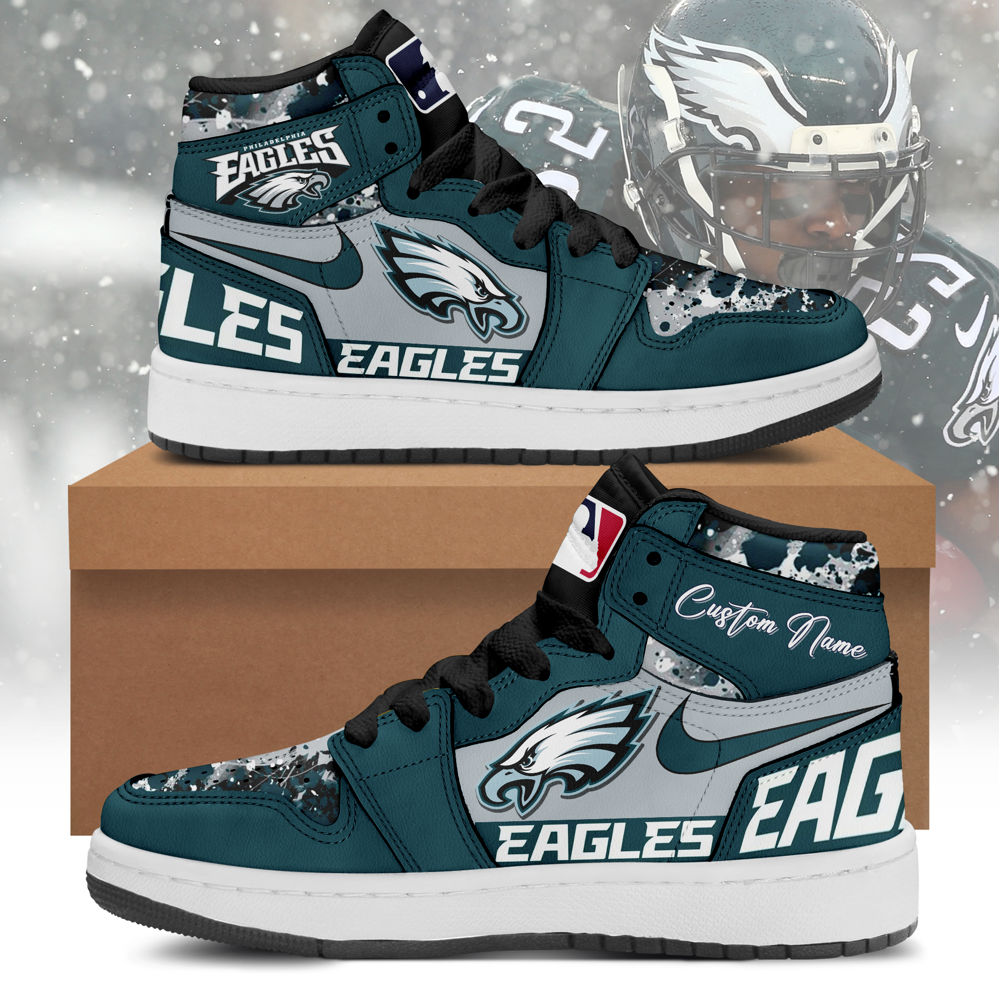 _Philadelphia Eagles Air Jordan 1 Sneaker - BTF Store