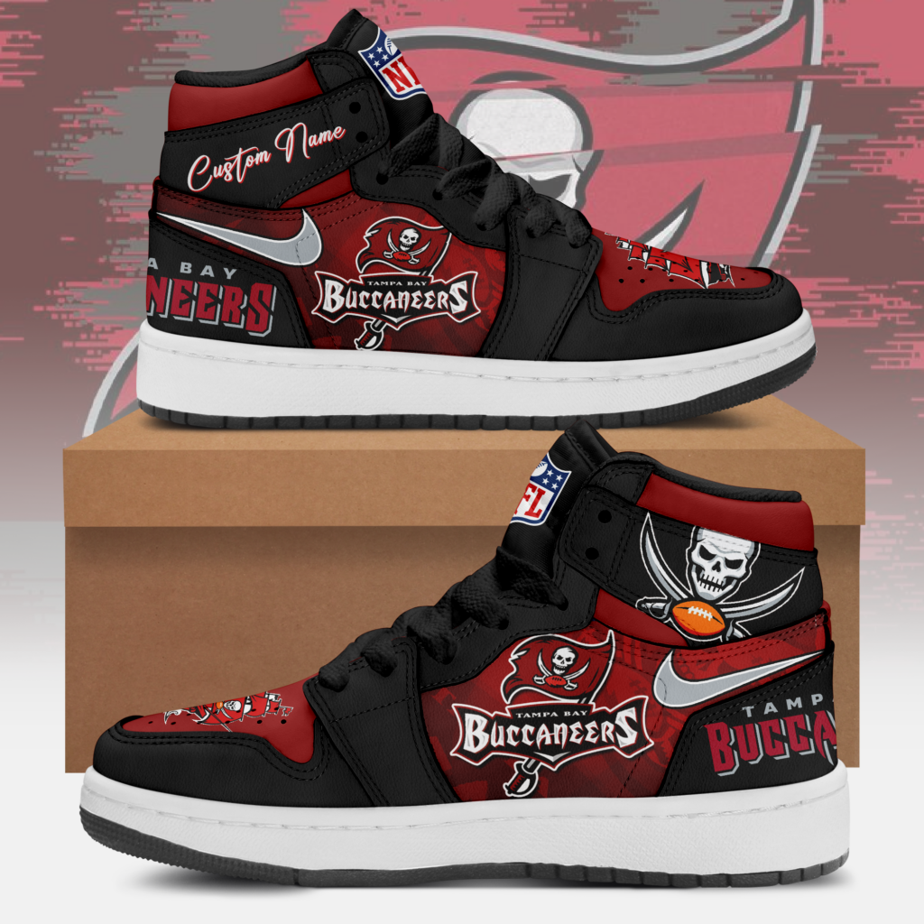 _Tampa Bay Buccaneers Air Jordan 1 Custom Name Sneaker - BTF Store