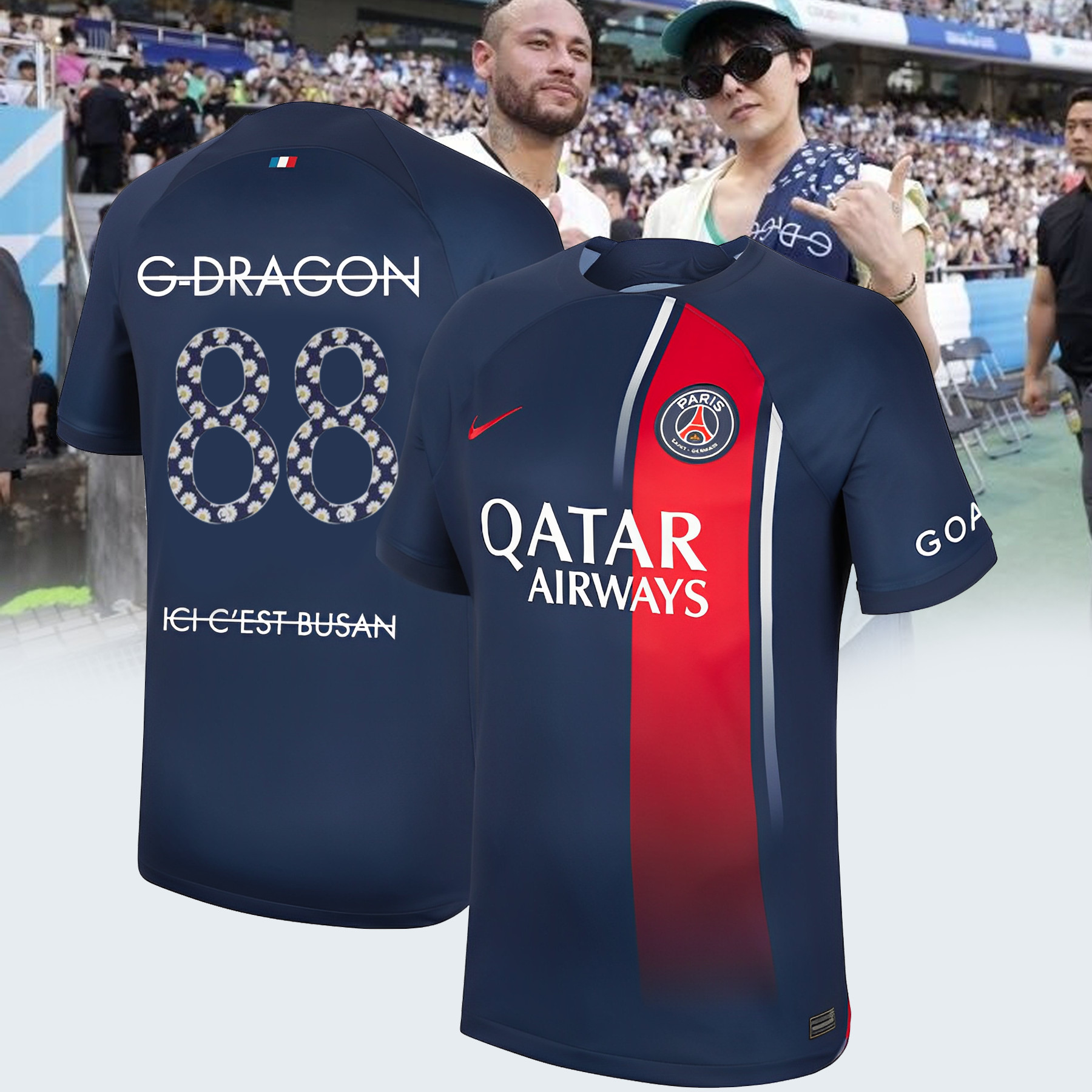 _GDRAGON produces uniforms in collaboration with PSG × PEACEMINUSONE