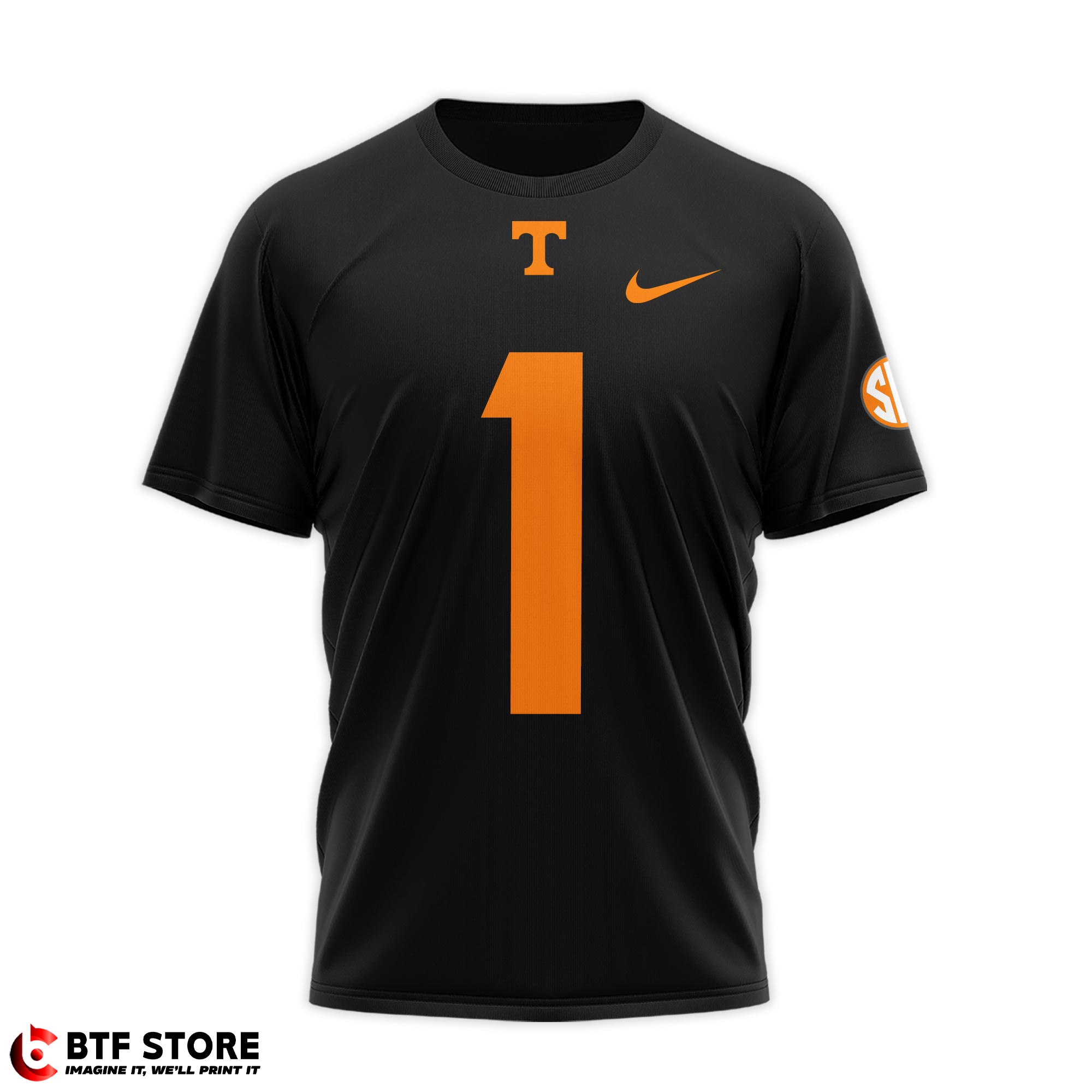 Men's Nike #1 Black Tennessee Volunteers Dark Mode Game Jersey - BTF Store