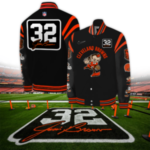 _Jim Brown Cleveland Browns Combo Hoodie + Jogger + Cap - BTF Store