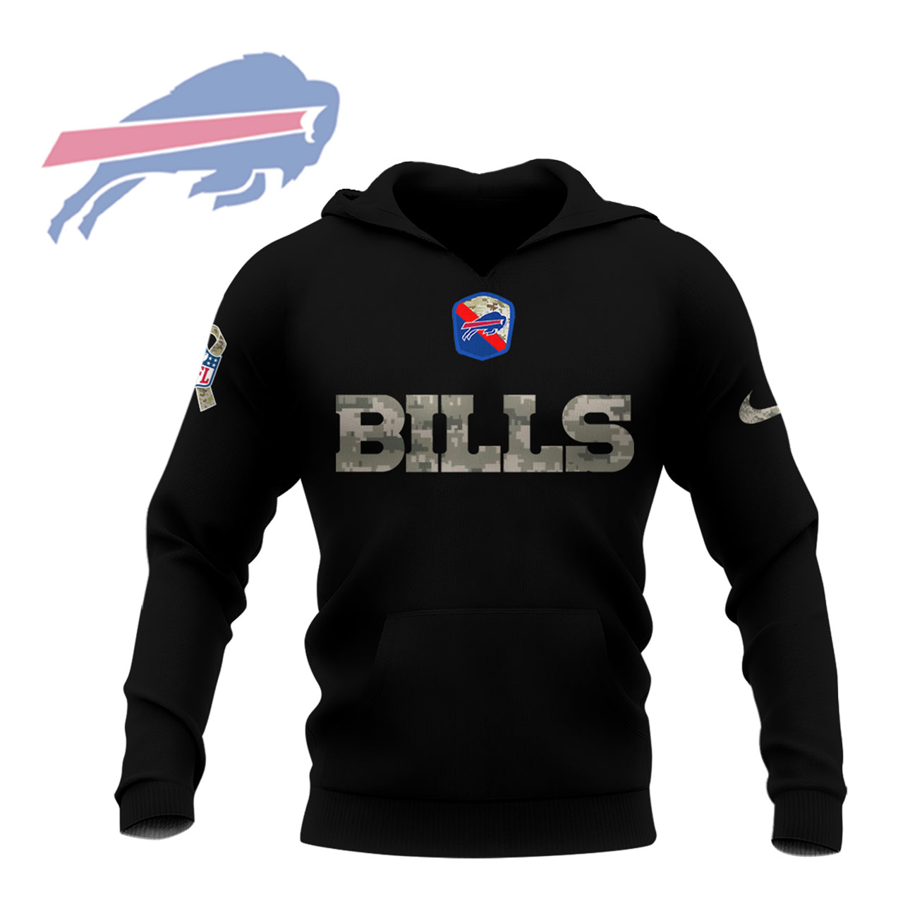 Buffalo Bills Nike Women's 2023 Salute to Service Pullover Hoodie - Brown