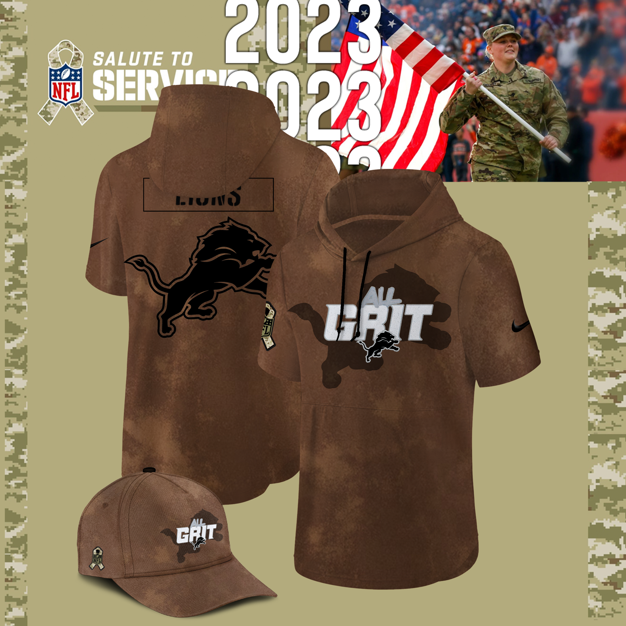 Salute To Service 2023 Combo Short Hoodie+Joggers+Cap - BTF Store