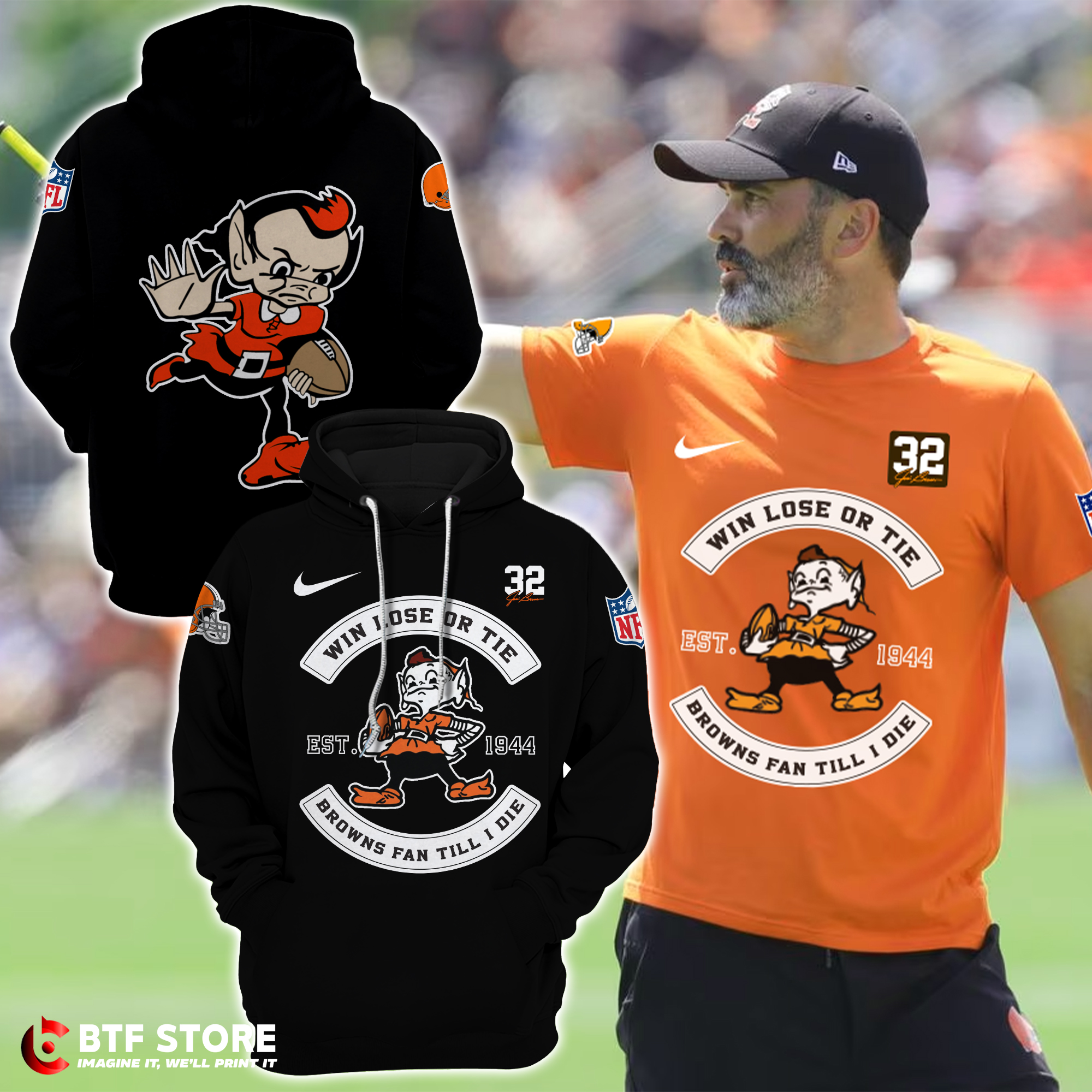 Personalized Cleveland Browns Hoodie/ Jogger/ Cap/T Shirt/Sweat Shirt - BTF  Store