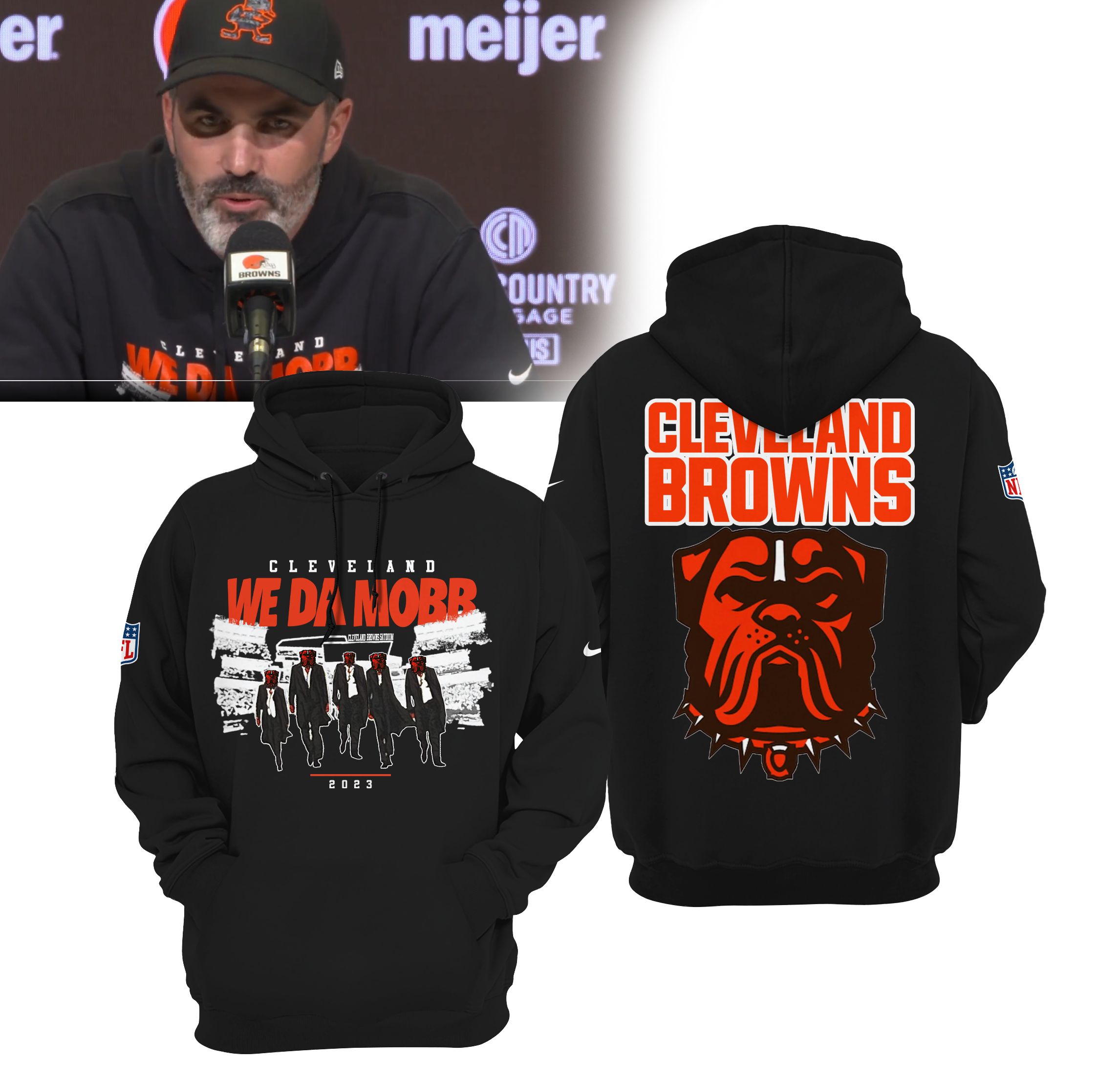 Jim Brown Cleveland Browns Combo Hoodie + Jogger + Cap - BTF Store