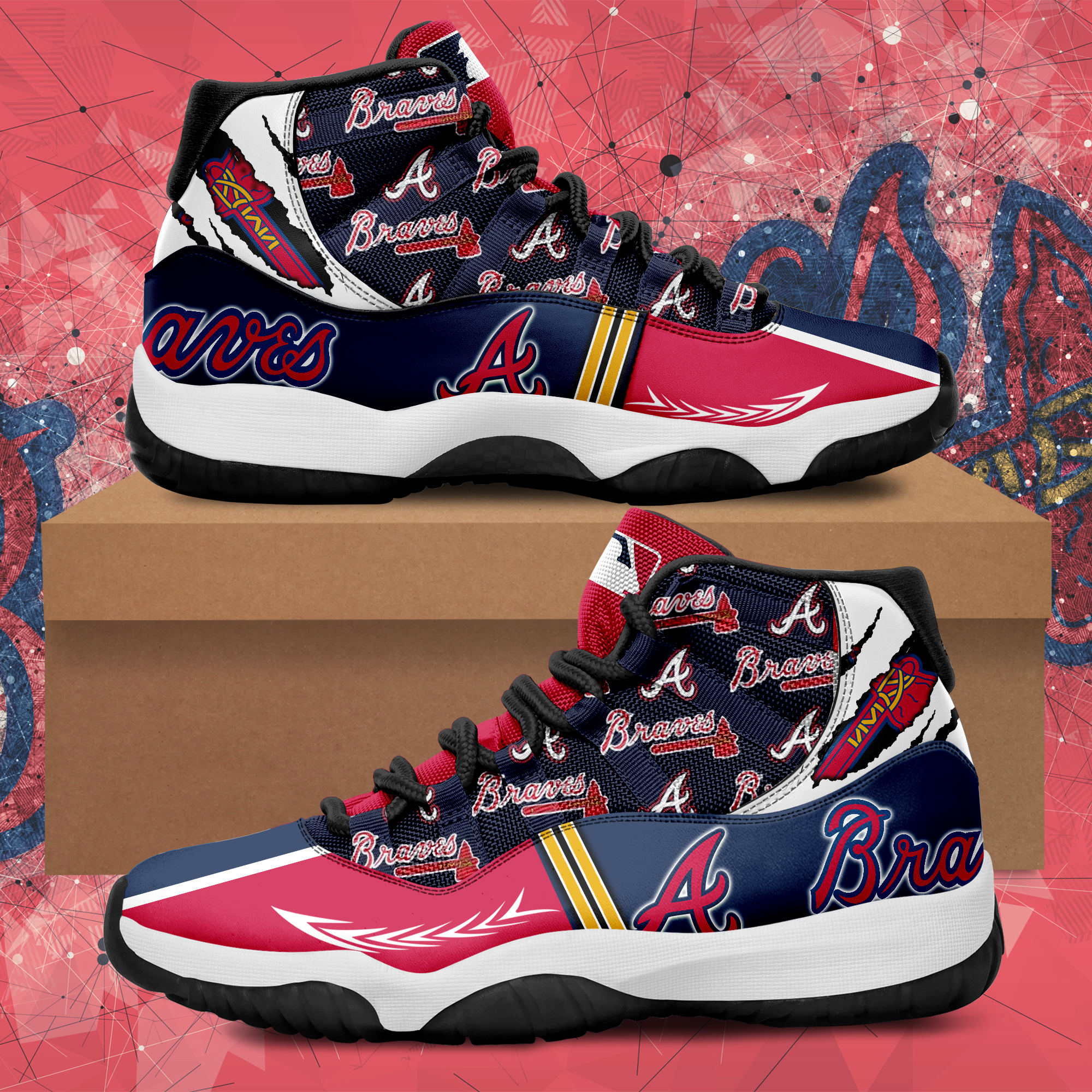 Atlanta Braves Personalized Premium Shoes Limited Edition AJ 11