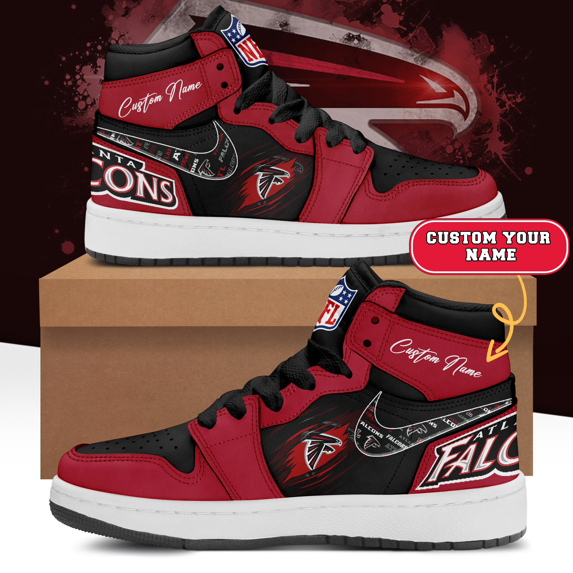 Personalized Atlanta Falcons Air Jordan 1 Shoes - BTF Store