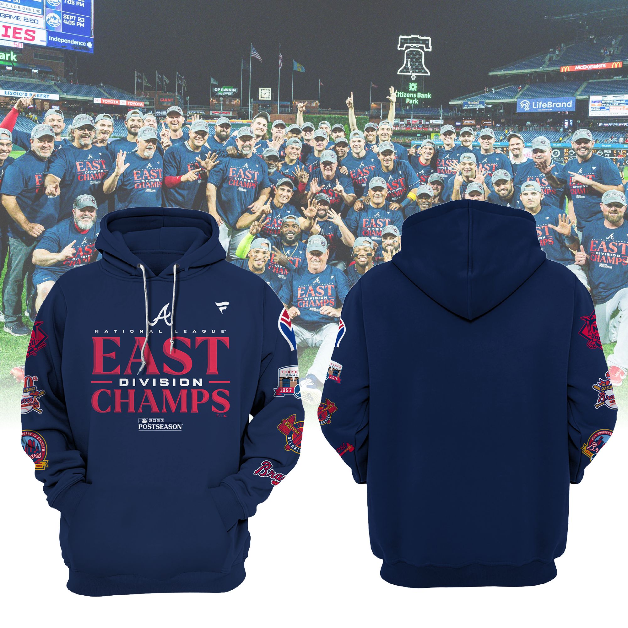 Atlanta Braves Baseball Team 2023 NL East Champions T Shirt Size S-3XL