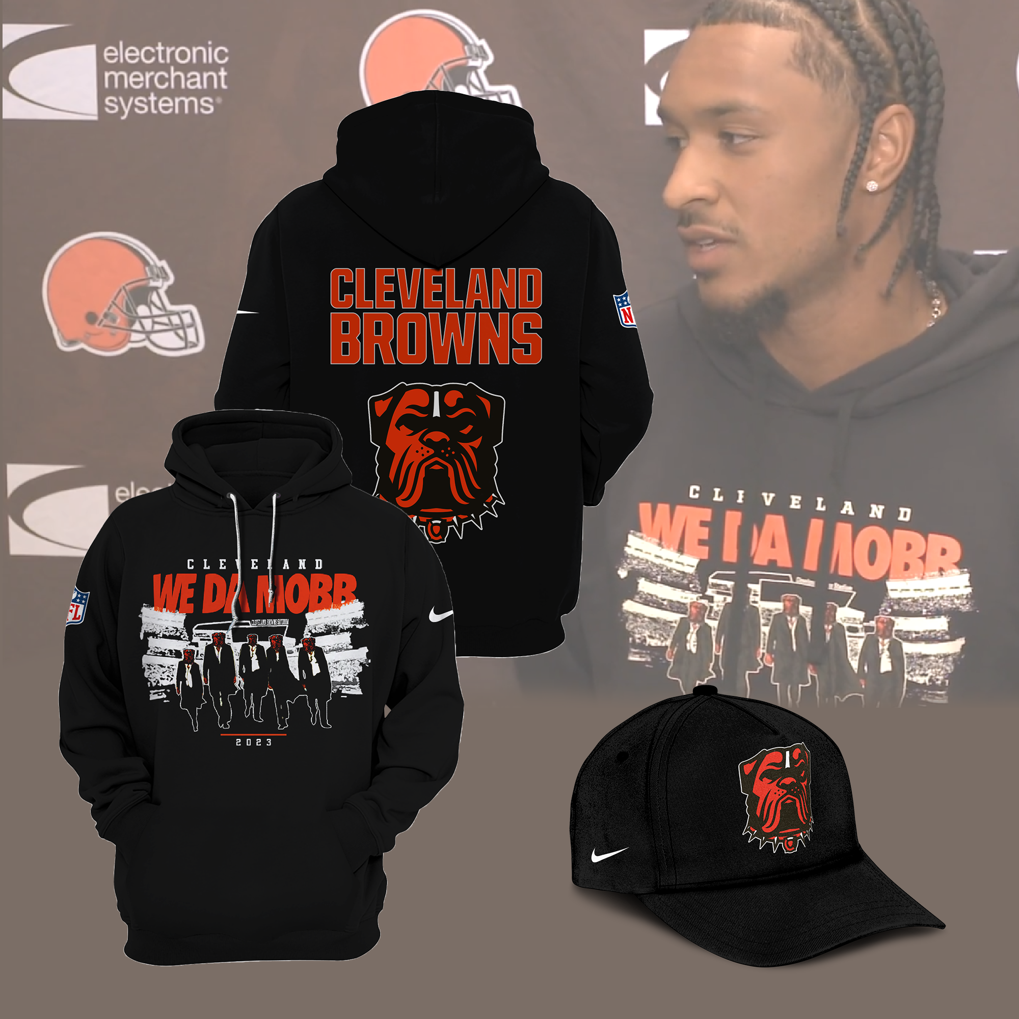 _ _ _ Cleveland Browns Combo Hoodie + Jogger + Cap - BTF Store